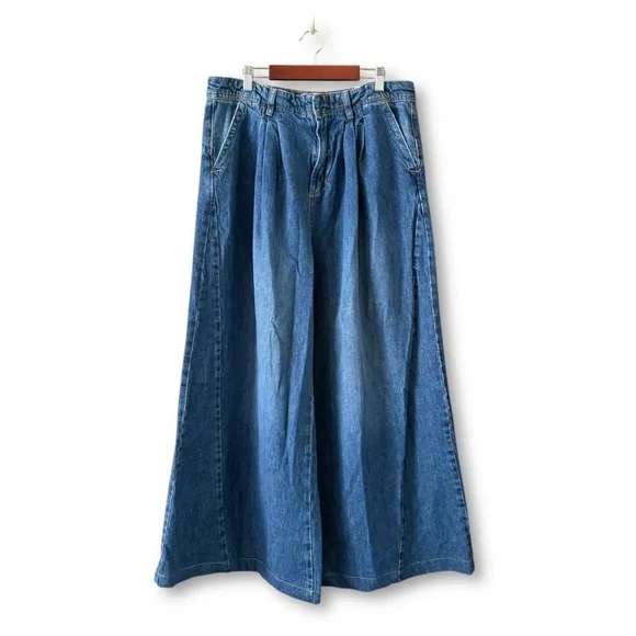Free People Equinox Wide Leg Trouser Jeans Lake Life Wash NWT Size 30